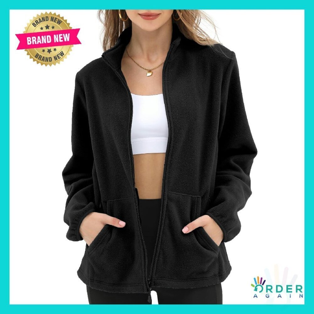 Women's Fleece Jacket with 6 Pockets Lightweight Warm Casual Outdoor Wear